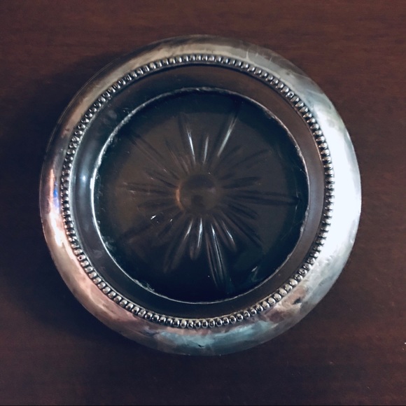 Sterling and Cut Glass Champagne Coasters - Picture 3 of 8